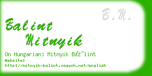 balint mitnyik business card